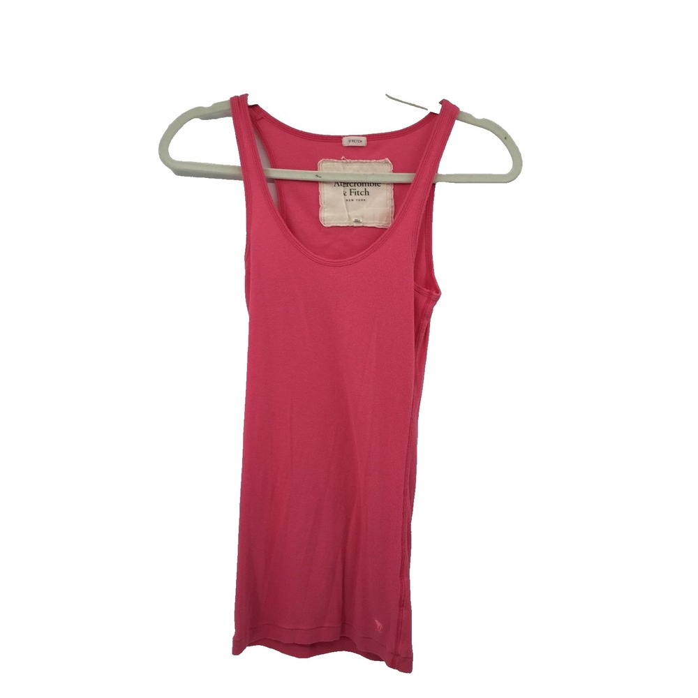 vintage y2k Abercrombie & fitch barbie pink ribbed fitted layering tank top M